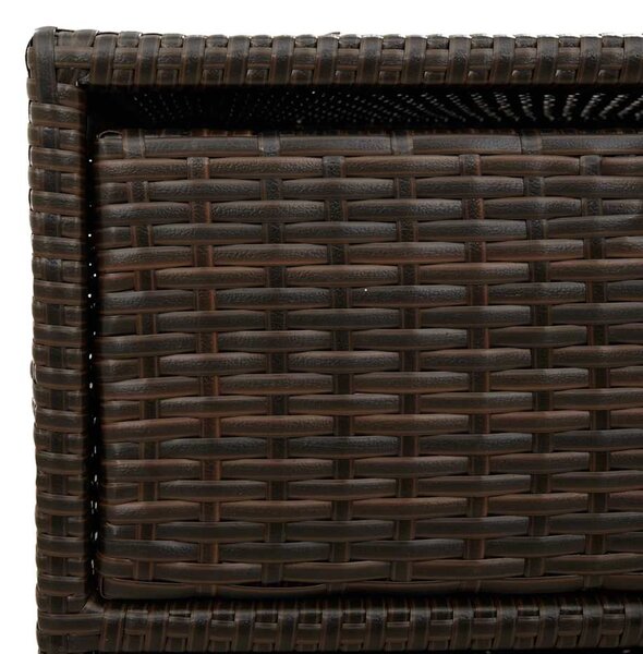 Barna polyrattan kerti tárolószekrény 55 x 59 x 69 cm