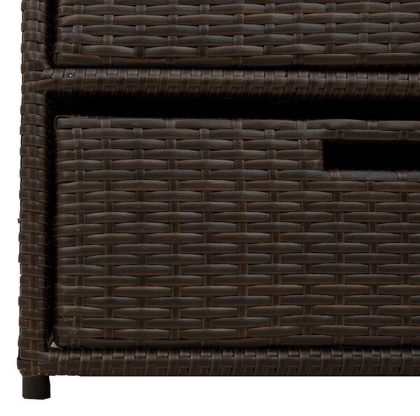Barna polyrattan kerti tárolószekrény 55 x 59 x 69 cm