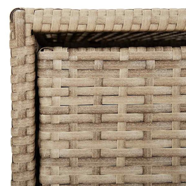 Bézs polyrattan kerti tárolószekrény 55 x 59 x 69 cm