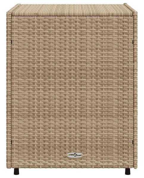 Bézs polyrattan kerti tárolószekrény 55 x 59 x 69 cm