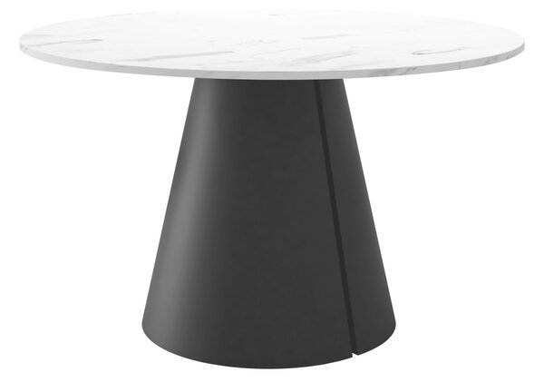 Asztal Oswego 165, 76cm, Fekete, Fehér márvány