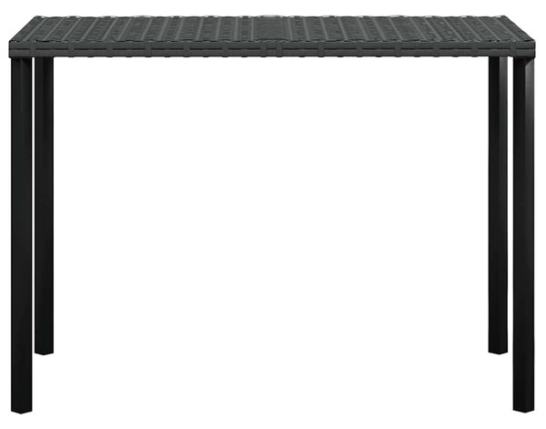 5 személyes fekete polyrattan L-alakú kanapészett párnákkal