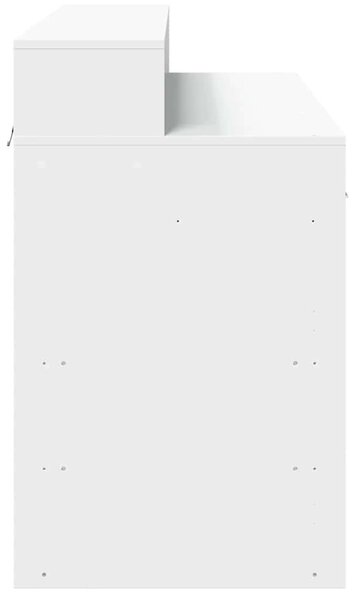 Fehér szerelt fa íróasztal LED-világítással 120 x 55 x 91 cm