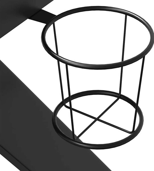 Fekete K-lábú gamer asztal 90 x 60 x 75 cm