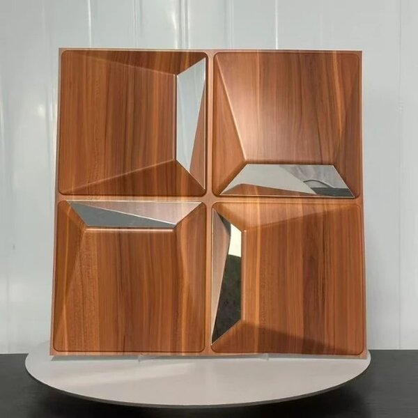 Reflectiva™ 3d Pvc Tükör Falpanel 50 X 50 Cm - 8 Csomagban, Faerezet
