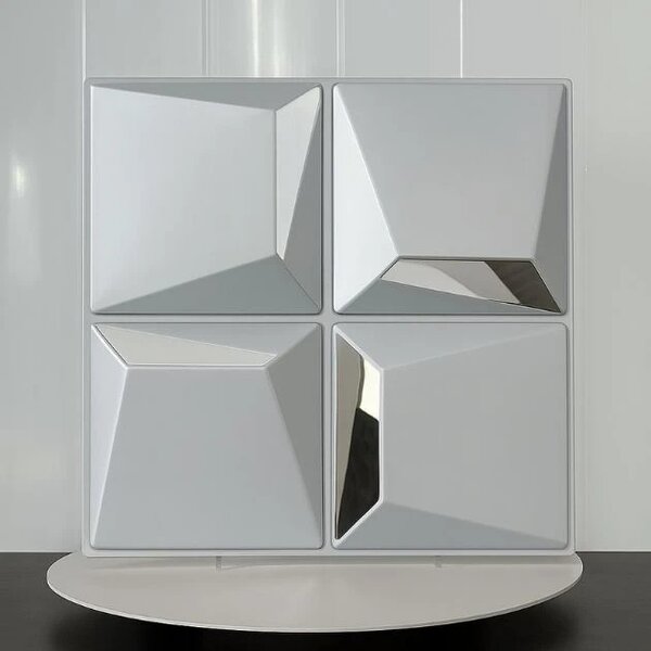 Reflectiva™ 3d Pvc Tükör Falpanel 50 X 50 Cm - 8 Csomagban, Faerezet