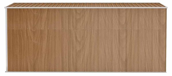 Barna színű, falra szerelhető kerti fészer 118 x 382 x 178 cm horganyzott acélból