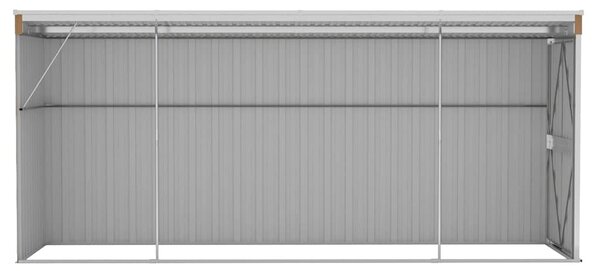 Barna színű, falra szerelhető kerti fészer 118 x 382 x 178 cm horganyzott acélból