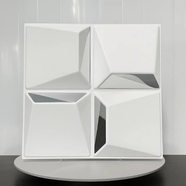 Reflectiva™ 3d Pvc Tükör Falpanel 50 X 50 Cm - 8 Csomagban, Faerezet