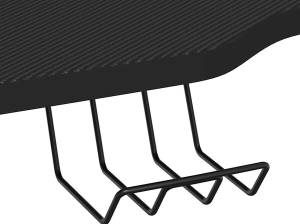 Fekete K-lábú gamer asztal 90 x 60 x 75 cm