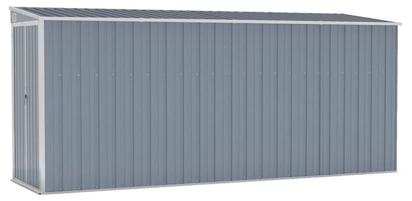 Szürke acél falhoz erősíthető kerti fészer 118 x 382 x 178 cm