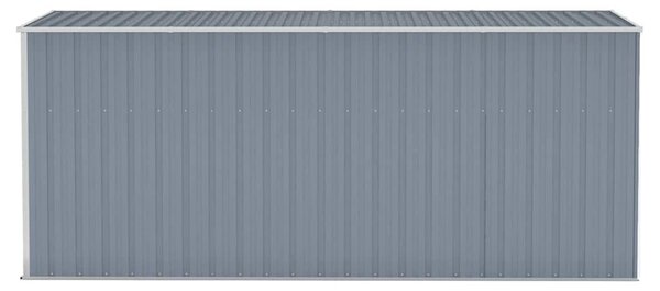 Szürke acél falhoz erősíthető kerti fészer 118 x 382 x 178 cm