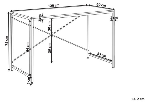 Íróasztal ANDASTE Fekete 120 cm 60 cm