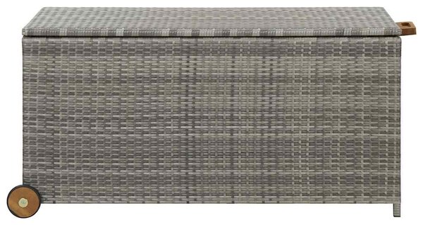 Világosszürke polyrattan kerti tárolóláda 120 x 65 x 61 cm