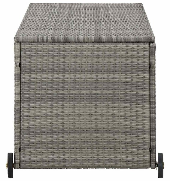 Világosszürke polyrattan kerti tárolóláda 120 x 65 x 61 cm
