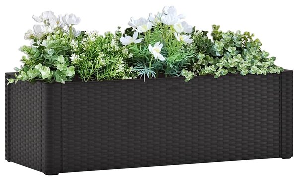 Antracitszürke kerti magaságyás öntözőrendszerrel 100x43x33cm