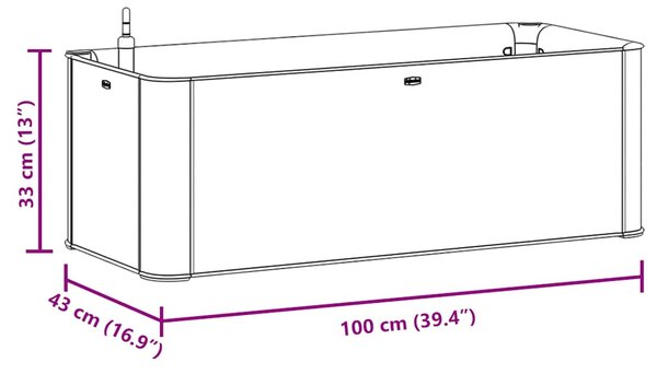 Mokkaszínű kerti magaságyás öntözőrendszerrel 100 x 43 x 33 cm