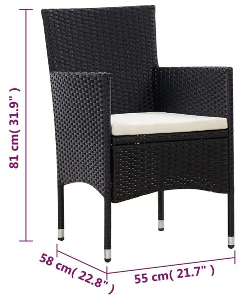 VidaXL Polyrattan Kerti Bútorszett - 5 részes