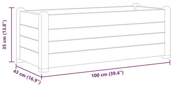 Antracitszürke kerti PP magaságyás 100 x 43 x 35 cm
