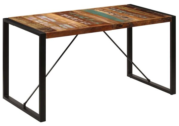 Tömör újrahasznosított fa étkezőasztal 140 x 70 x 75 cm