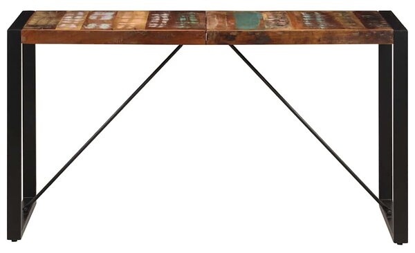 Tömör újrahasznosított fa étkezőasztal 140 x 70 x 75 cm