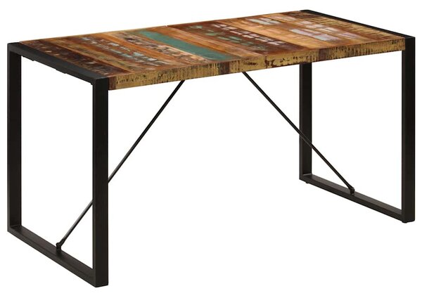 Tömör újrahasznosított fa étkezőasztal 140 x 70 x 75 cm