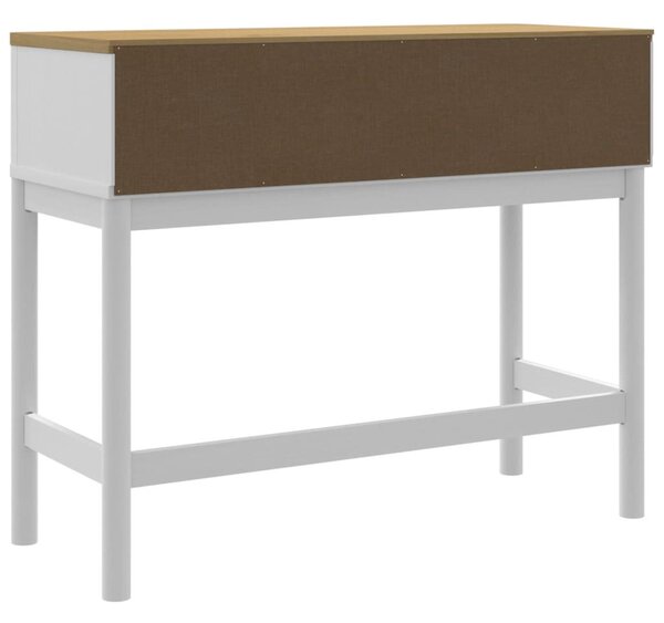 FLORO fehér tömör fenyőfa tálalóasztal 89,5 x 36,5 x 73 cm