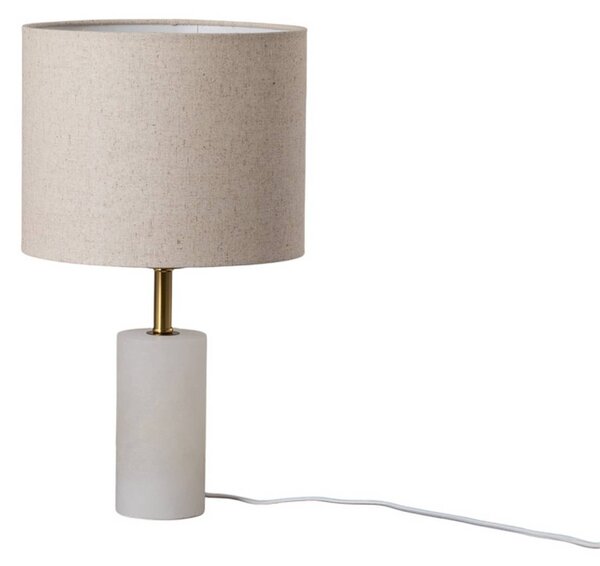 Lindby asztali lámpa, alabástrom, fehér/bézs, Ø 25 cm, márvány, E27, Krém / borostyánsárga, Nappali / Étkező, Textil / szövet / selyem, Skandináv