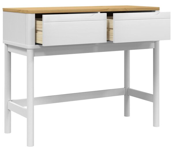 FLORO fehér tömör fenyőfa tálalóasztal 89,5 x 36,5 x 73 cm