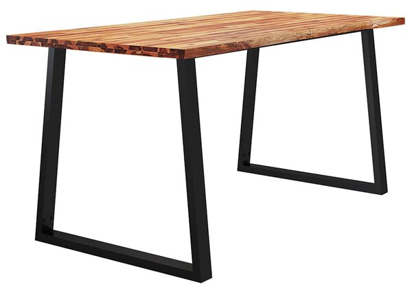 Tömör akácfa étkezőasztal természetes éllel 160 x 80 x 75 cm