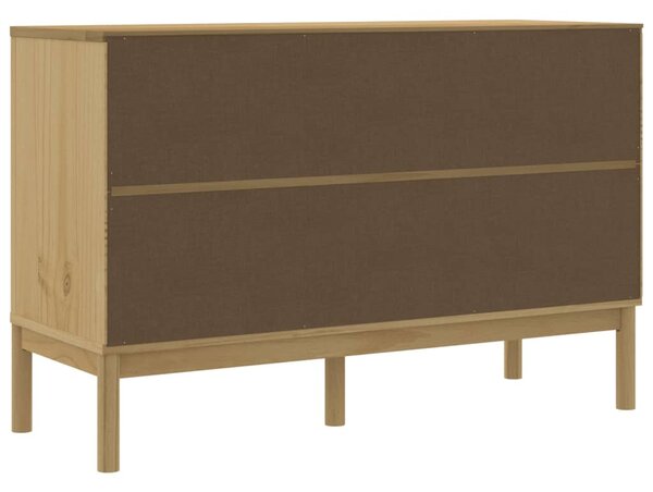 FLORO viaszbarna tömör fenyőfa tálalószekrény 114 x 43 x 74 cm