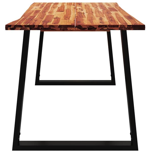 Tömör akácfa étkezőasztal természetes éllel 140 x 80 x 75 cm