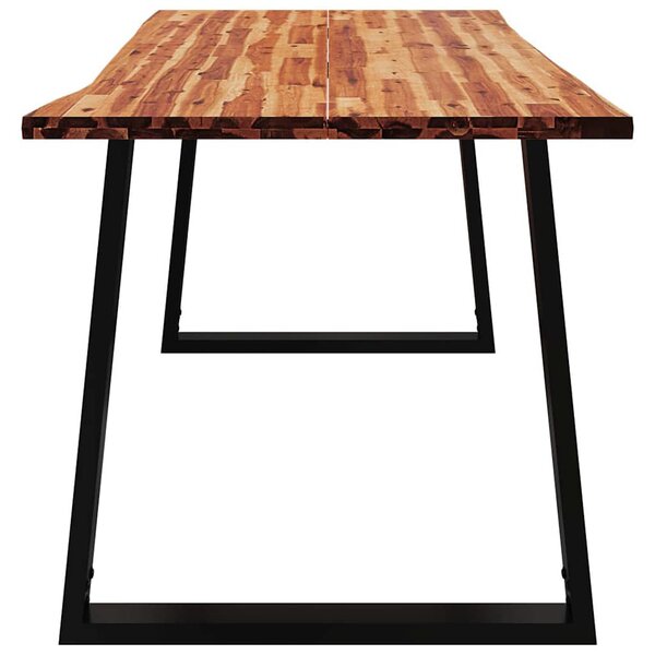 Tömör akácfa étkezőasztal természetes éllel 160 x 80 x 75 cm