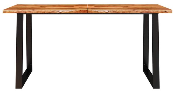 Tömör akácfa étkezőasztal természetes éllel 160 x 80 x 75 cm
