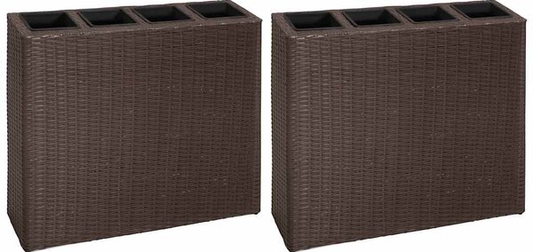 2 darab barna polyrattan kerti magaságyás 4 kaspóval