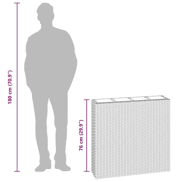 2 darab barna polyrattan kerti magaságyás 4 kaspóval