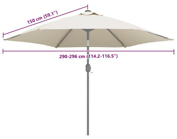 Fehér kültéri napernyőponyva 300 cm