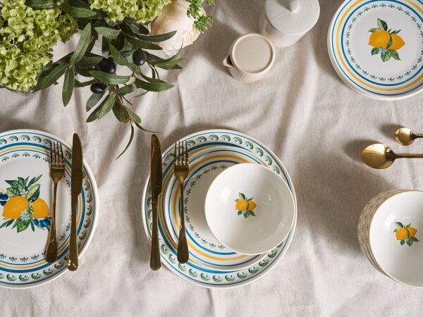 12 darabos étkészlet TARRAGON Porcelán Fehér/zöld