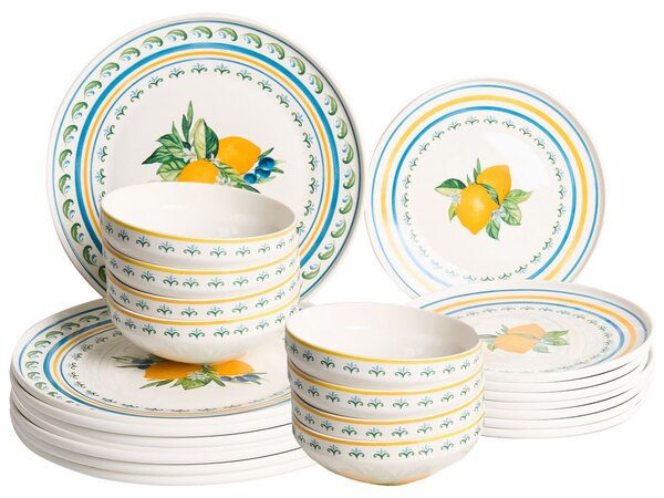 24 darabos étkészlet TARRAGON Porcelán Fehér/zöld
