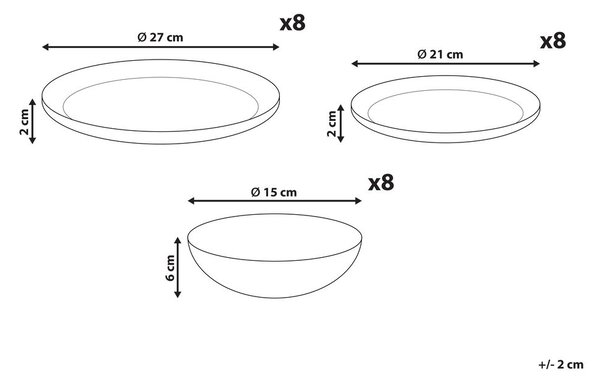 24 darabos étkészlet HYSSOP Porcelán Fehér