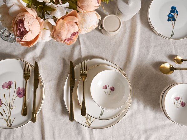 12 darabos étkészlet HYSSOP Porcelán Fehér