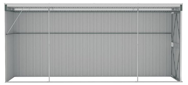 Zöld acél falhoz erősíthető kerti fészer 118 x 382 x 178 cm