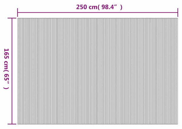 Sötétbarna bambusz paraván szélessége 250 cm magassága 165 cm