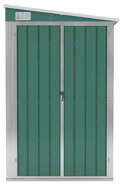 Zöld acél falhoz erősíthető kerti fészer 118 x 382 x 178 cm