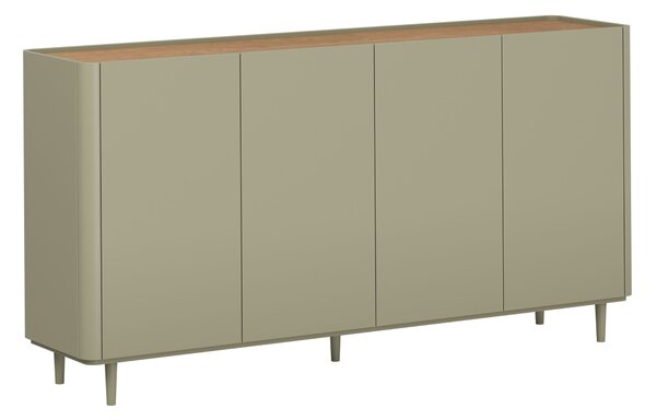 Elivo négyajtós komód lábakon 200 cm - eukaliptusz / baltic dune tölgy