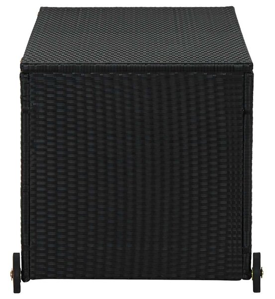 Fekete polyrattan kerti tárolóláda 120 x 65 x 61 cm