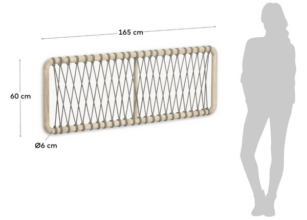 Fa fejtámla Kave Home Aberash 165 x 60 cm zsinórral