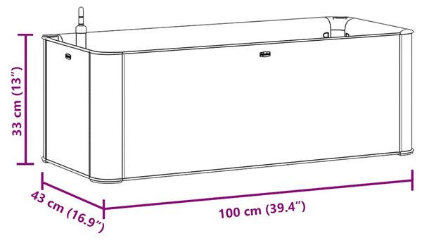 Fehér kerti magaságyás önöntöző rendszerrel 100 x 43 x 33 cm