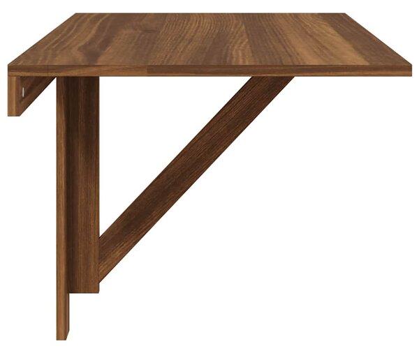 Barna tölgy szerelt fa összecsukható fali asztal 100x60x56 cm