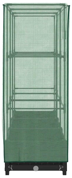 Rattan hatású magaságyás üvegháztakaróval 120 x 40 x 123 cm